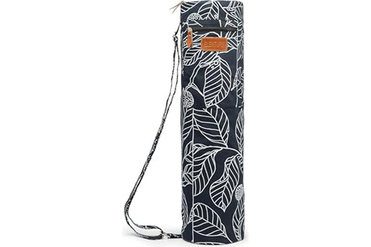 ELENTURE Canvas Yoga Mat Bag with Adjustable Strap & Pockets | Full-Zip Travel Gym Tote for Women & Men | Fits 1/4" & 1/3" Thick Mats