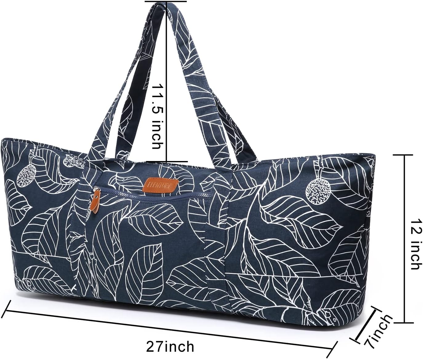 ELENTURE Large Yoga Mat Bag for Women & Men | Travel Gym Tote for Pilates, Office, Beach & Workout | Fits 1/4" & 1/2" Thick Mats
