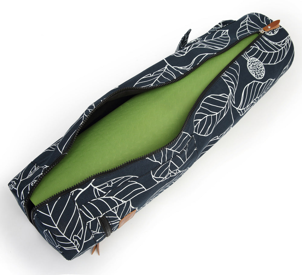 ELENTURE Canvas Yoga Mat Bag with Adjustable Strap & Pockets | Full-Zip Travel Gym Tote for Women & Men | Fits 1/4" & 1/3" Thick Mats