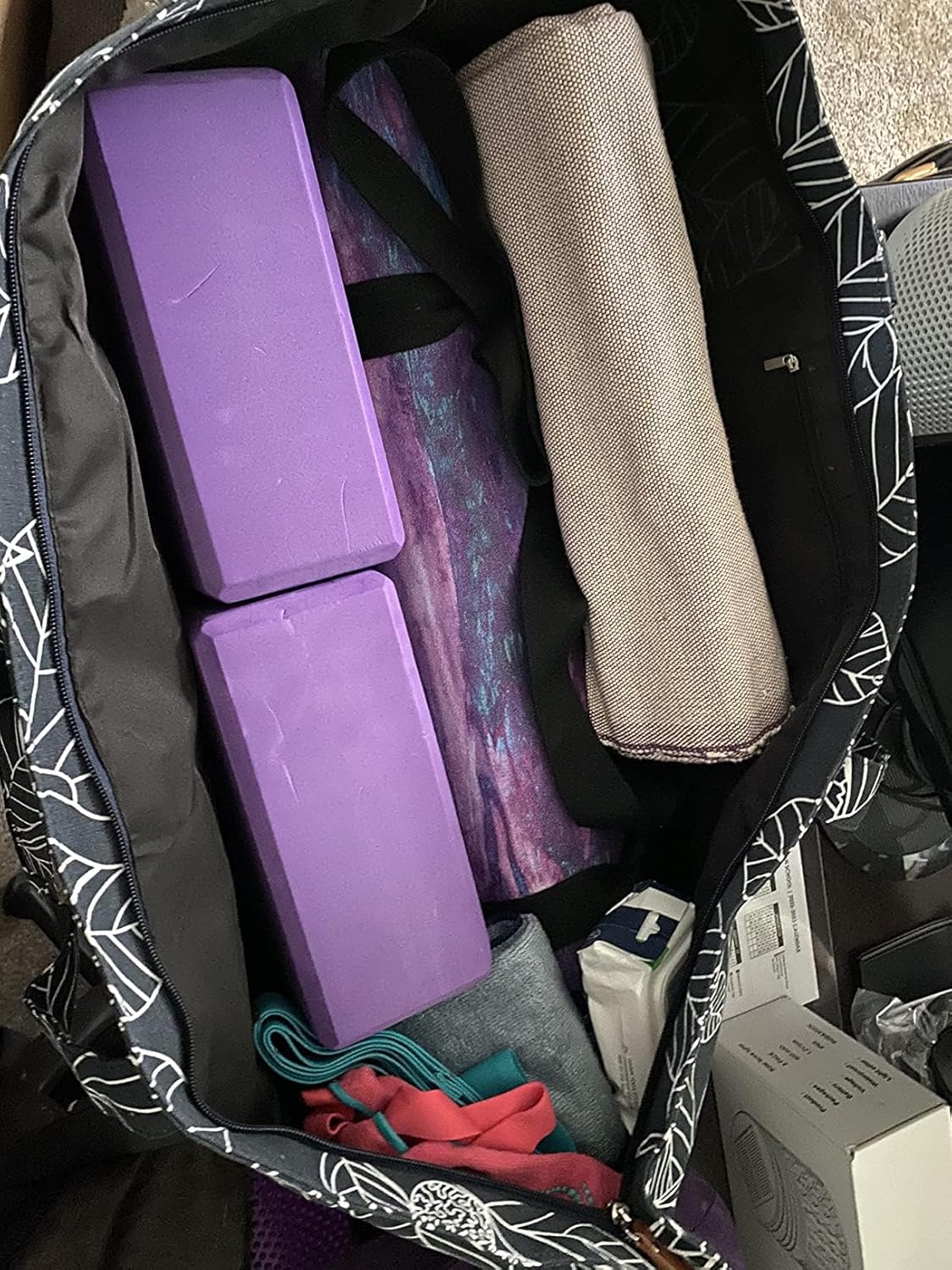 ELENTURE Large Yoga Mat Bag for Women & Men | Travel Gym Tote for Pilates, Office, Beach & Workout | Fits 1/4" & 1/2" Thick Mats